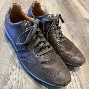 MAGNANNI Marlow‎ Leather Dress Sneaker Pewter Gray Mens Size 9M